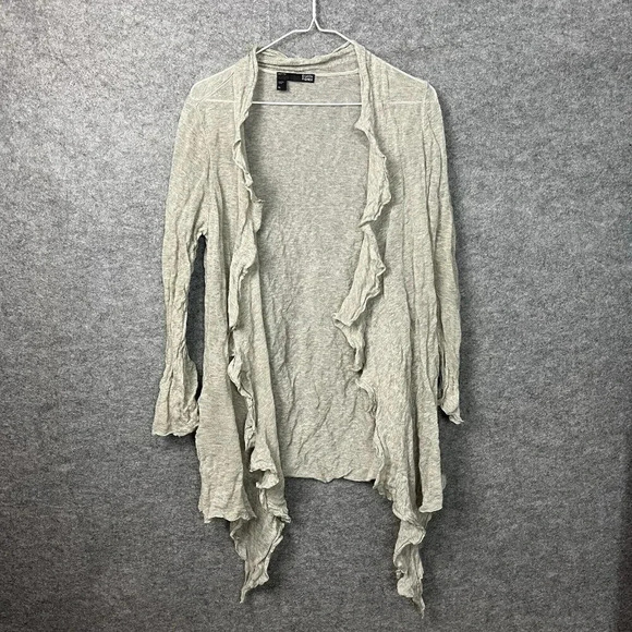 Eileen Fisher Duster Cardigan Petite L Silk Cashmere Blend Crinkle Crush Flutter - Picture 3 of 14